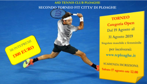 Scopri di più sull'articolo SECONDO TORNEO FIT CITTA’ DI PLOAGHE – DAL 19 AGOSTO