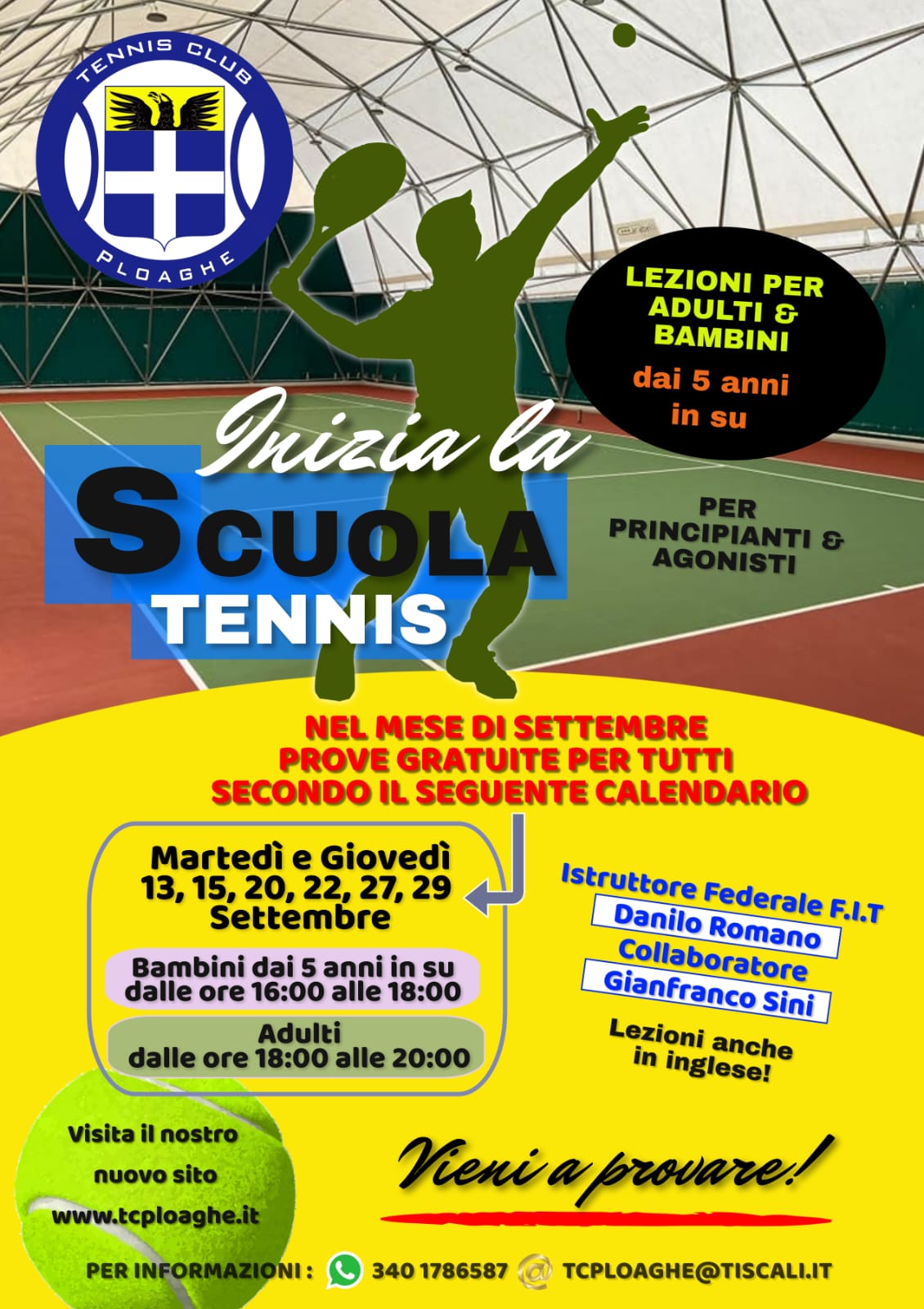 Scopri di più sull'articolo SI RIPRENDE CON LA SCUOLA TENNIS 2022!! – ADULTI E BAMBINI DAI 5 ANNI