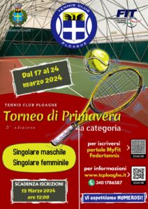 Scopri di più sull'articolo TORNEO DI PRIMAVERA A PARTIRE DAL 17 MARZO